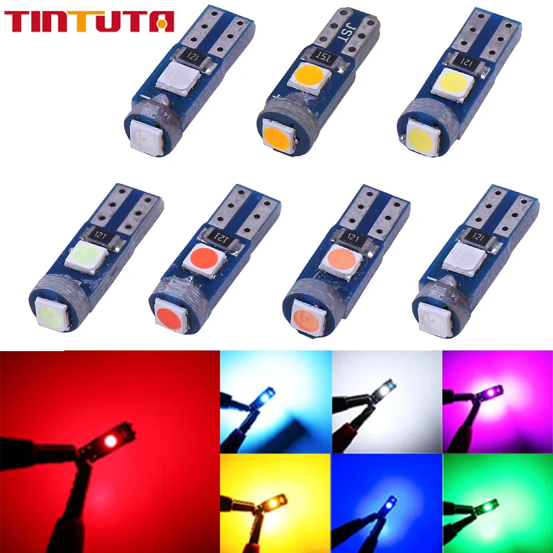 CANBUS 10PCS T5 LED Žiarovka W3W W1.2W LED 3030 3SMD Vnútorné svetlá DASKARD DASKARDE ODDELENIE KLOŽNÉ Automatické prístrojové lampa 12V