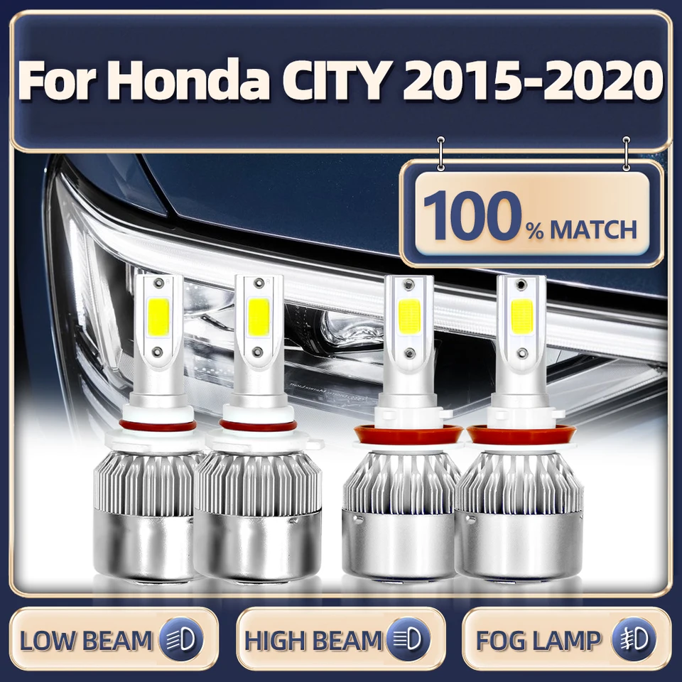 CANBUS LED auto svetlometové žiarovky 240W 40000LM H11 9005 HB3 AAR LIGHT 12V 6000K pre HONDA CITY 2015 2016 2017 2018 2018 2019 2020