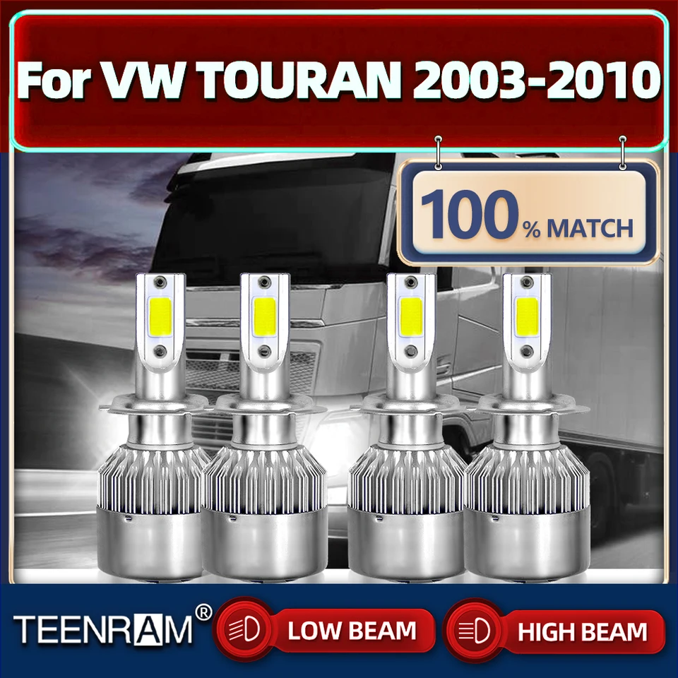 CANBUS LED svetlomety 40000LM Svetlometové žiarovky 6000k 12 V Lampy nákladných automobilov pre VW Touran 2003 2004 2005 2006 2007 2008 2008 2009 2010