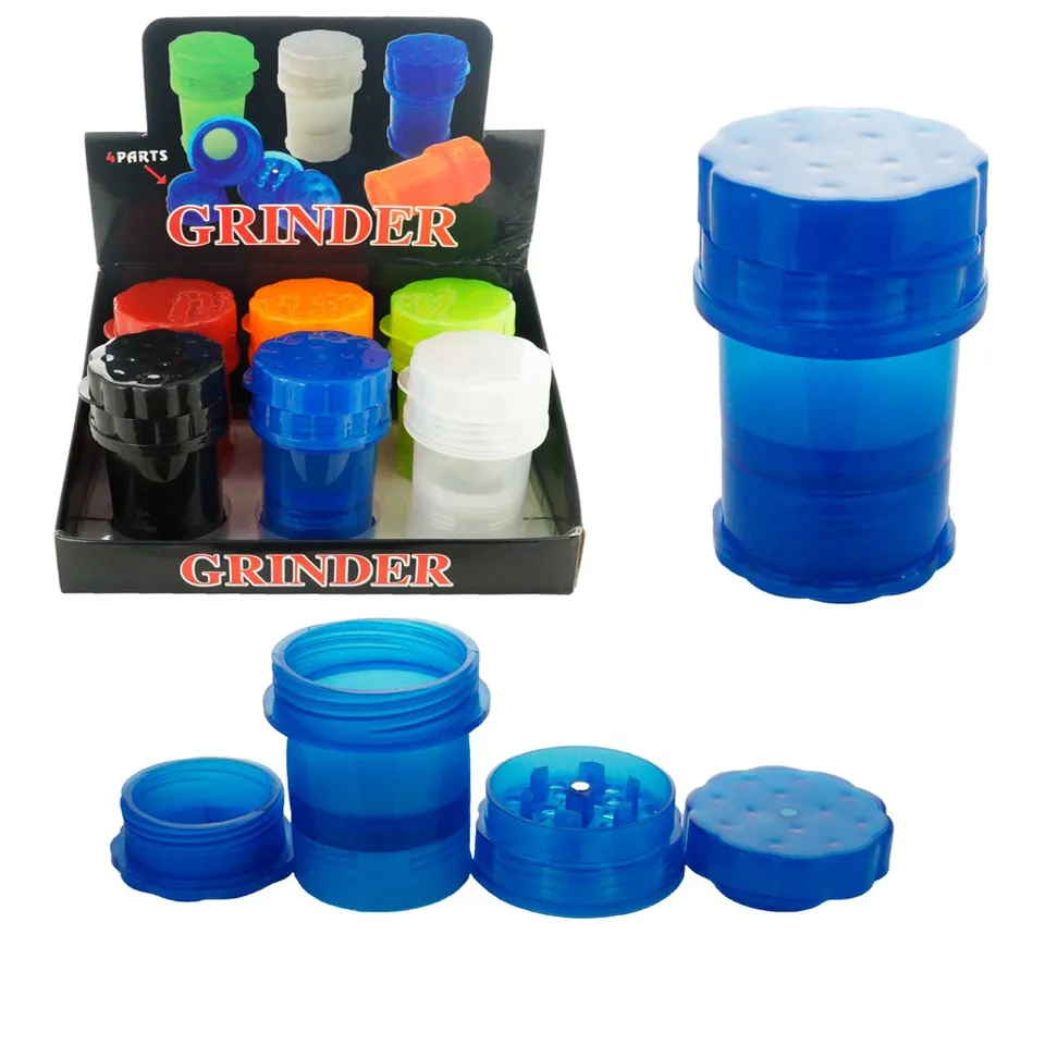 Candy Color Grinder Herb Saver Container 2 v 1 multifunkčný plastový koreninový mlyn s úložným priestorom Fajčenie domácich potrieb