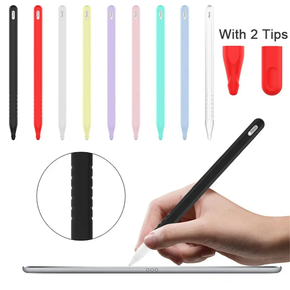 Candy Color Non Slip Hrot Držiak Ochranná pokožka Hrot Cover Silikone Case Pase Wrap pre jablkovú ceruzku 2 iPad Pro