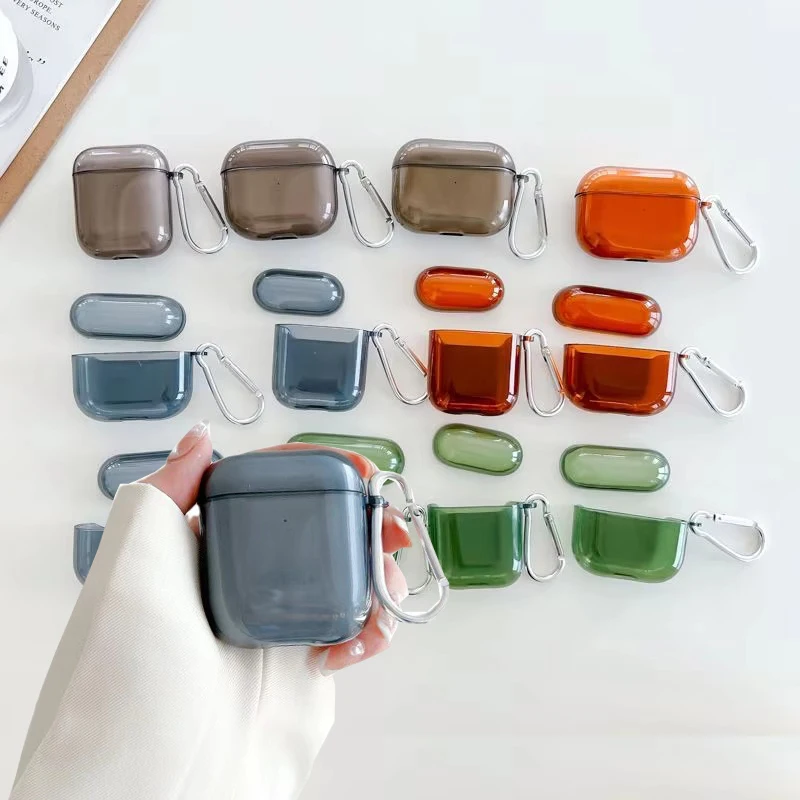 Candy Color Soft TPU slúchadlá s keychainom pre AirPods Pro 2. generácia vzduchových toboliek 4 2024 3 2 1 1 tretí genový krycie príslušenstvo