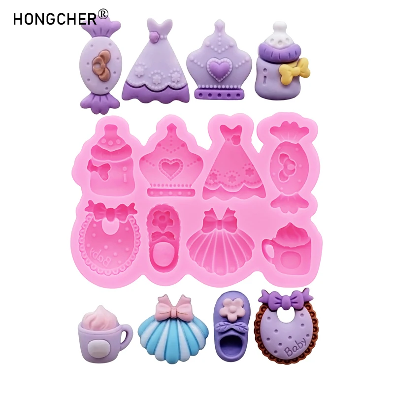 Candy Princess Dress Crown DIY Headrress Reviin Šperky Doplnky kvapkajúca forma čokoládový koláč dezertný dekorácia silikónová forma