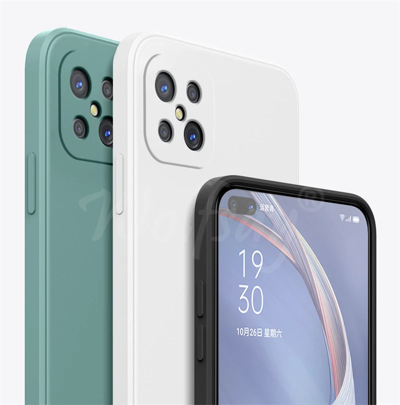 Candy puzdro pre Oppo Reno4 Z 5G puzdro Bumper Pass Pase Liquid Plné kryt