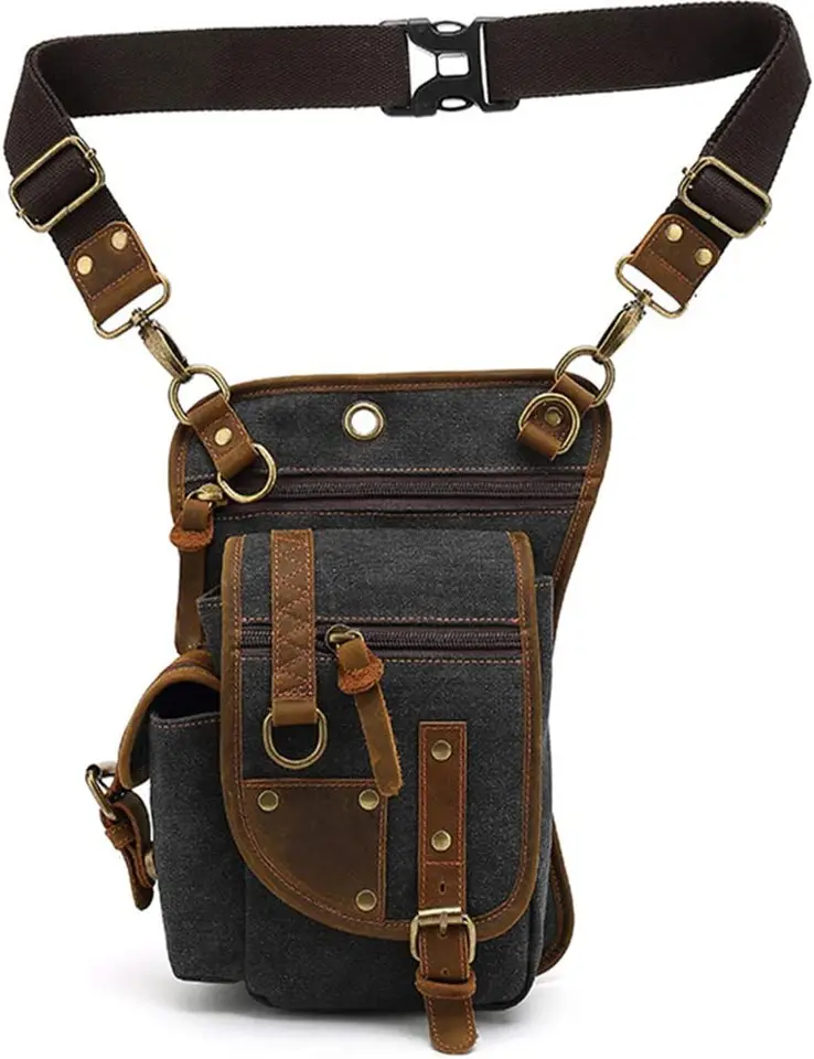 Canvas Drop Leg Bag Tactical stehno vonkajší pas pre mužov Ženy Vojenské cyklistické cyklistické viac vrecká pása Fanny vreckový batoh