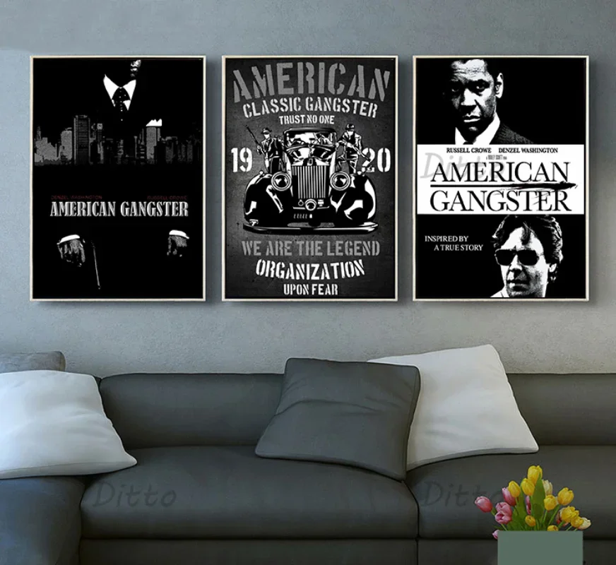 Canvas maľba a výtlačky Klasické kriminálne dráma Film americký gangster retro filmové plagáty nástenné umelecké obrázky pre izbu domov dekor