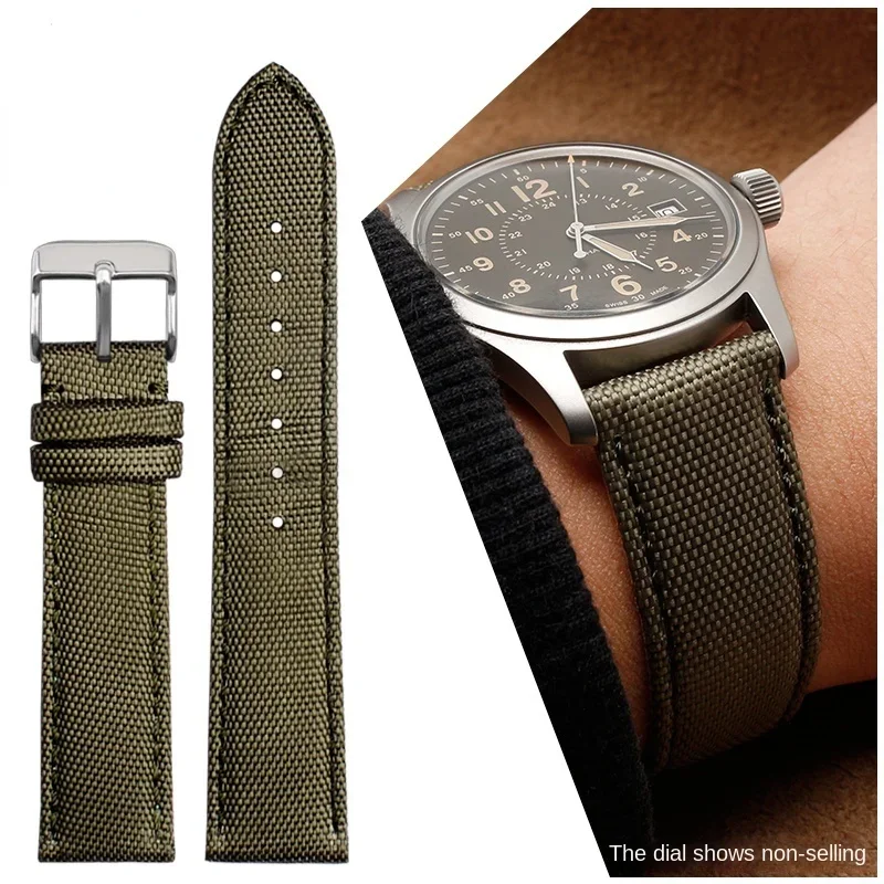 Canvas Watch Strap For Hamilton Outdoor Sports Khaki Field Series H682010 H706150 hodinky príslušenstvo 20 mm 22 mm náramok