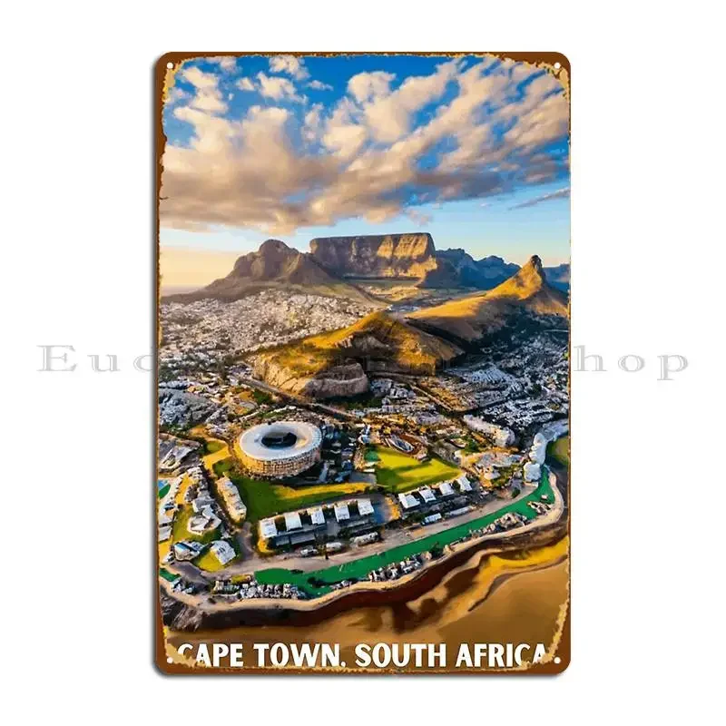 Cape Town Južná Afrika Vintage kovová značka Garážový dizajnér dizajnér steny dekor cínový plagát pre dom a kanceláriu