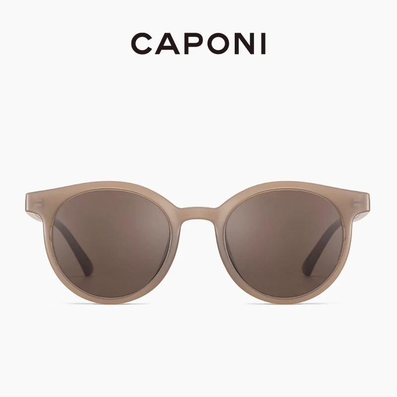 CAPONI VINTAGE SUNGLASSES Ženy Retro okrúhle polarizované slnečné okuliare UV400 Ray Cut Designer Designer Female Shades CP80619