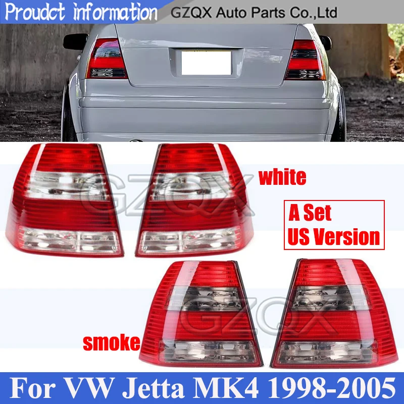 CAPQX A SET Biela alebo dymová verzia US zadný nárazník zadné svetlo zadné žiarovka pre VW Jetta MK4 1999-2005 Taillight Taillamp No Bulb.