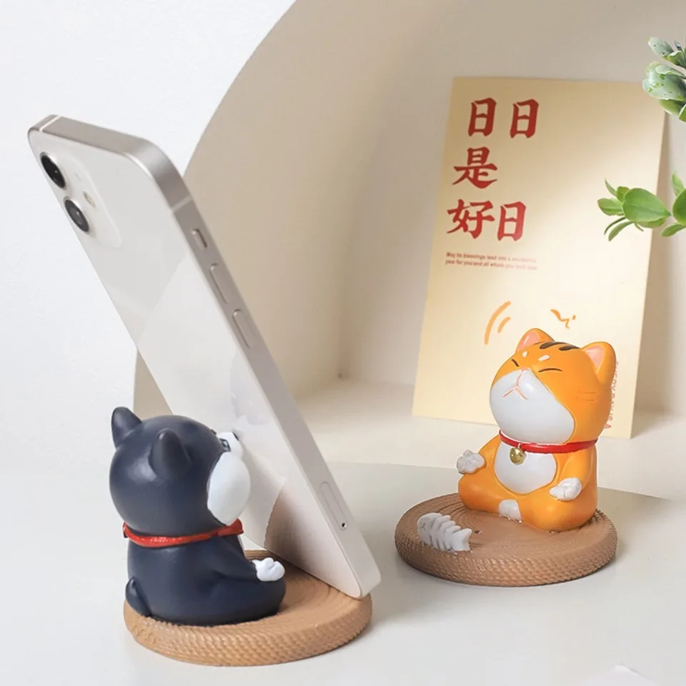 Capybara akčná figúrka mačka mačka držiteľ telefónu Držiteľ psov meditácia mobilný telefón stojan karikatúry roztomilý držiak na mobilný telefón malé darčeky