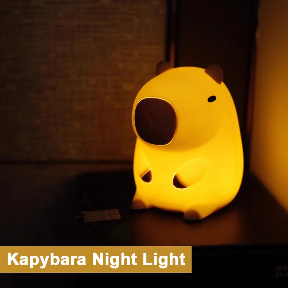 Capybra Night Light Stlmiť nočnú lampu 2 Gear Nursery Nočné svetlo USB nabíjanie Atmosféra Svetlo pre dekoráciu domácej spálne