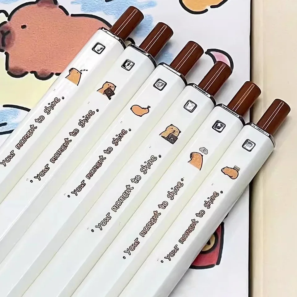 Capybra Square Pen Cartoon Gélové pero Neutrálne perá Kawaii anime roztomilé školské potreby kancelárske potreby detské hračky pre dievčatá darček