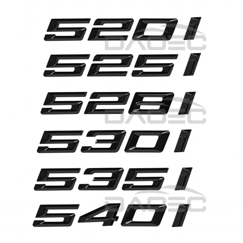 CAR ABS TRUNK LISTS Slová logo odznak znak nálepky pre nálepku pre BMW 5 série 520I 525I 528I 530I 535I 540I E60 F10 F11 G30 G31