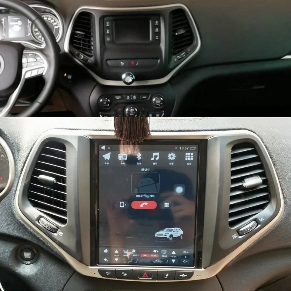 Car Android 13 pre Jeep Cherokee 5 KL 2014 - 2018 Automo Radio Multimedia Video Player Navigation GPS CarPlay No 2Din DVD 5G WiFi