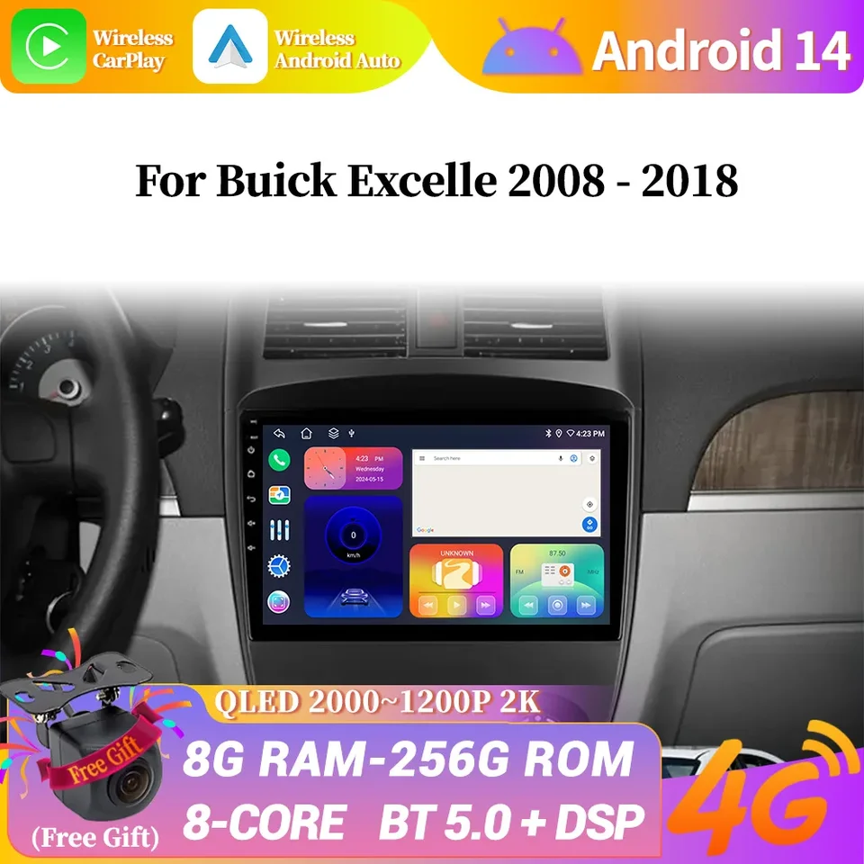 Car Android pre Buick Excelle 2008 - 2018 Auto rádio Stereo Head Unit Multimedia Player GPS navigácia č. 2Din CarPlay DVD WiFi