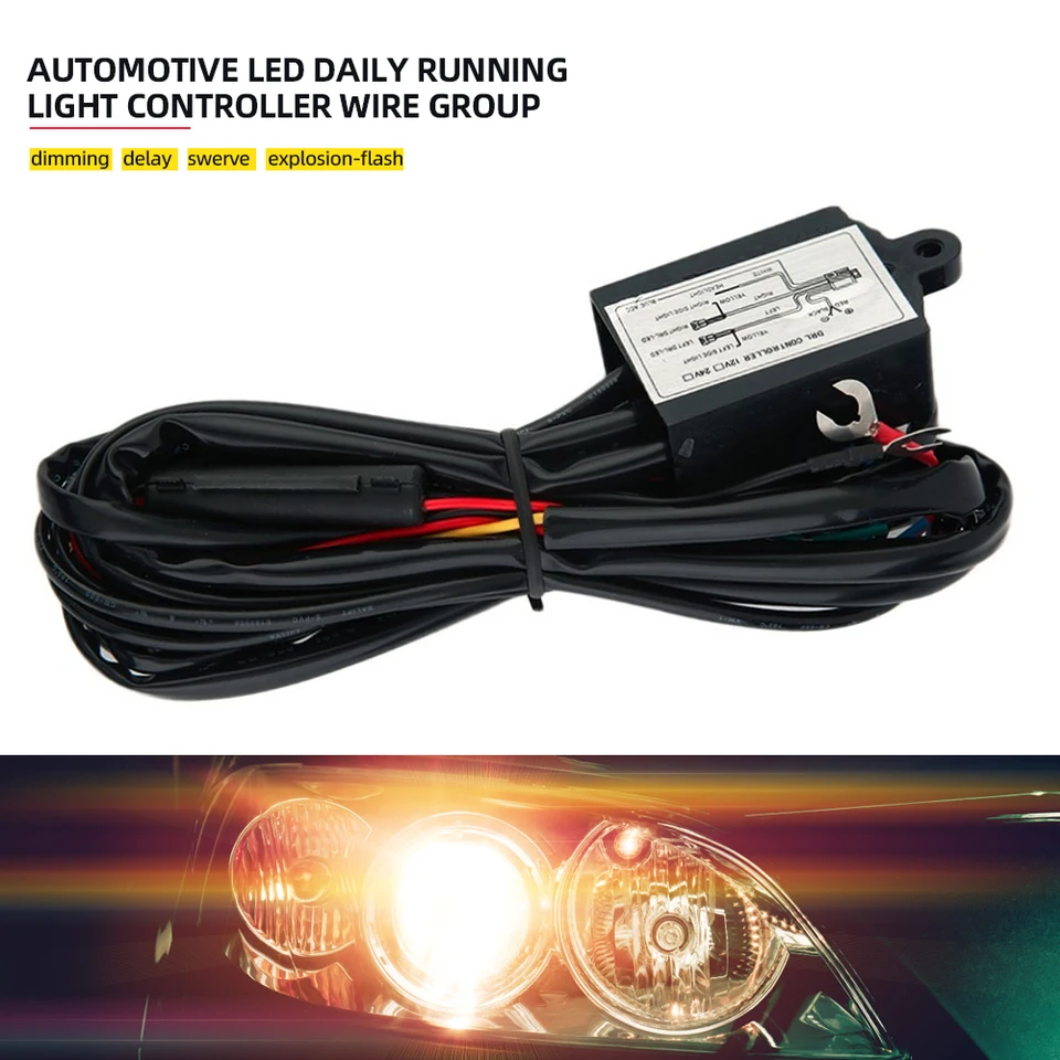 CAR DRL ovládač automatické LED DENNE RUNG REALGE LIGHT RELESS STREMMER ON/OFF 12-18V s funkciou strobe a stmievania