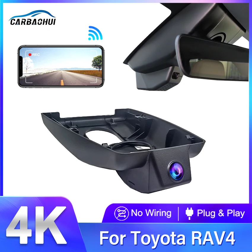CAR DVR WiFi Video Recorder Dash Camera Camera pre Toyota RAV4 Deluxe Všeobecné modely 2022 2023 4K HD 2160P