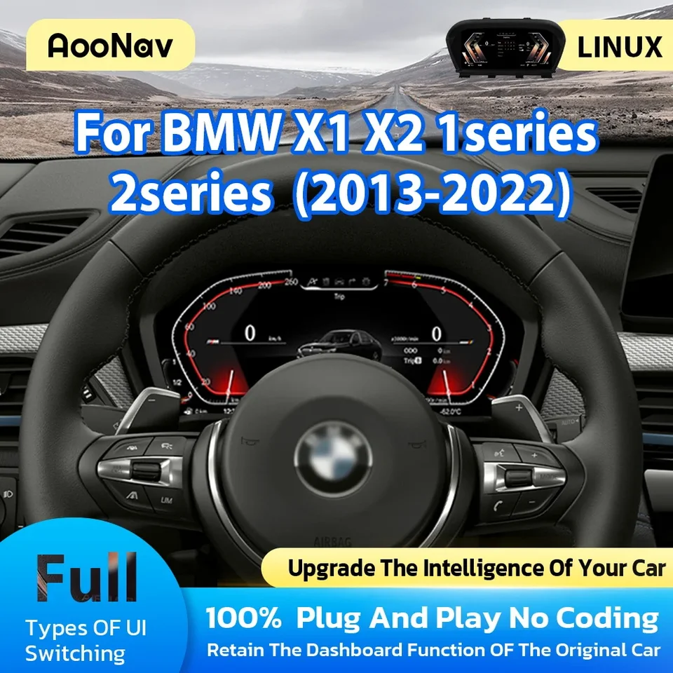 CAR LCD Digital for BMW X1 X2 1Series 2series 2013-2022 Dashboard Panel Schadeter Virtuálny displej 12.3 palcov LHD RHD