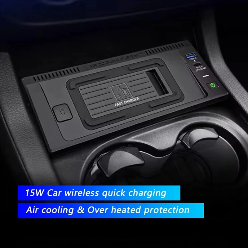 CAR QI Wireless Charger Rýchle nabíjačka telefónu pre Mercedes Benz GL ML GLS GLE W166 C292 X166 2013-2019