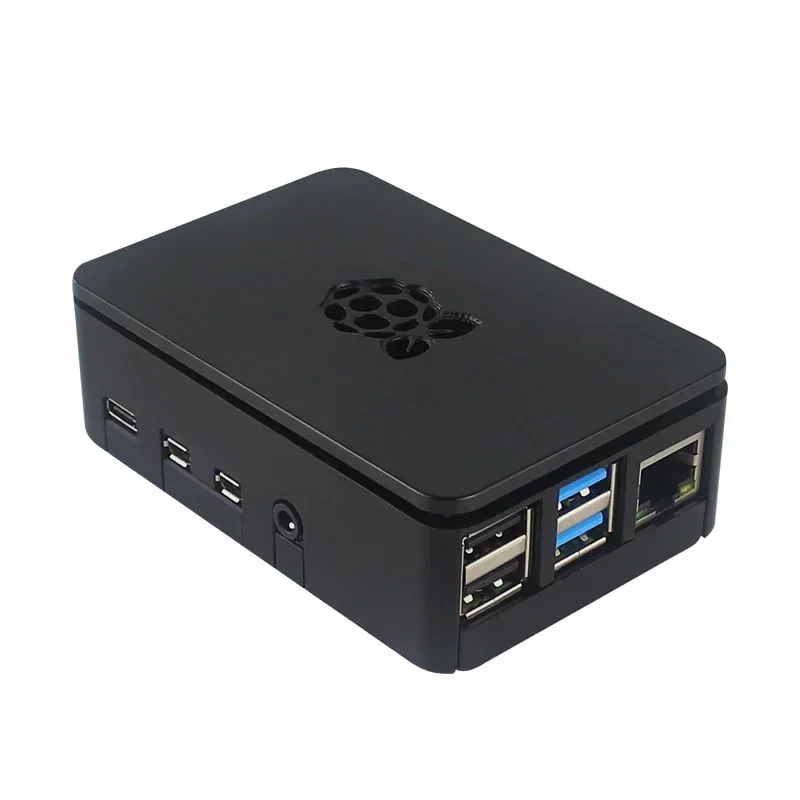 Carcasa de Plástico Para Raspberry Pi 4 Modelo B, Carcasa de Abs Con Ventilador de Consrigeración, Carcasa Negra