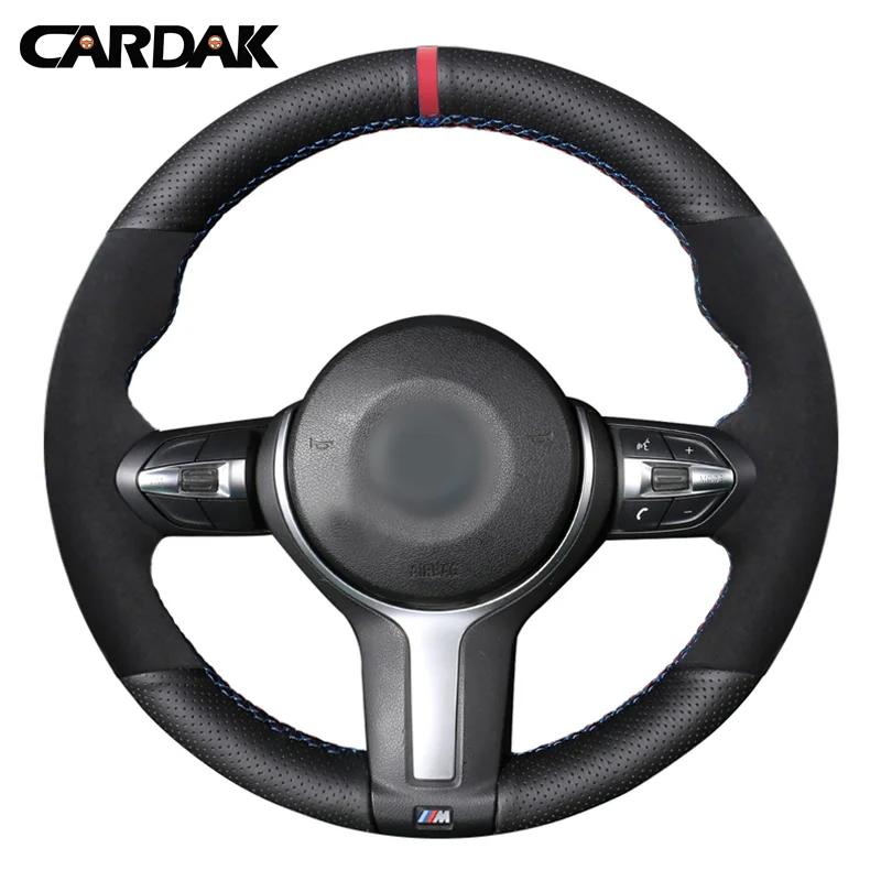 Cardak Artificial Leath Suede Cover volantu pre BMW F87 M2 F80 M3 F82 M4 M5 F12 F13 M6 F85 X5 M F86 X6 F33 F30 M Sport