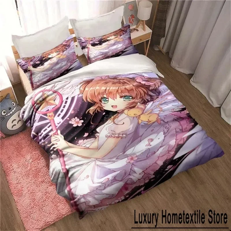 Cardcaptor Sakura celú sezónu dvojitá posteľná sada posteľná sada postele obliečky na obliečky dvojité kráľ pokrýva domáci textil