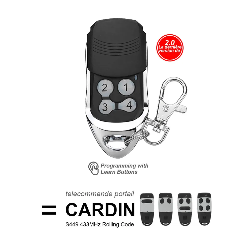 Cardin pre S449 QZ2 QZ4 Rolling Code 433 MHz Garážové brána diaľkové ovládanie