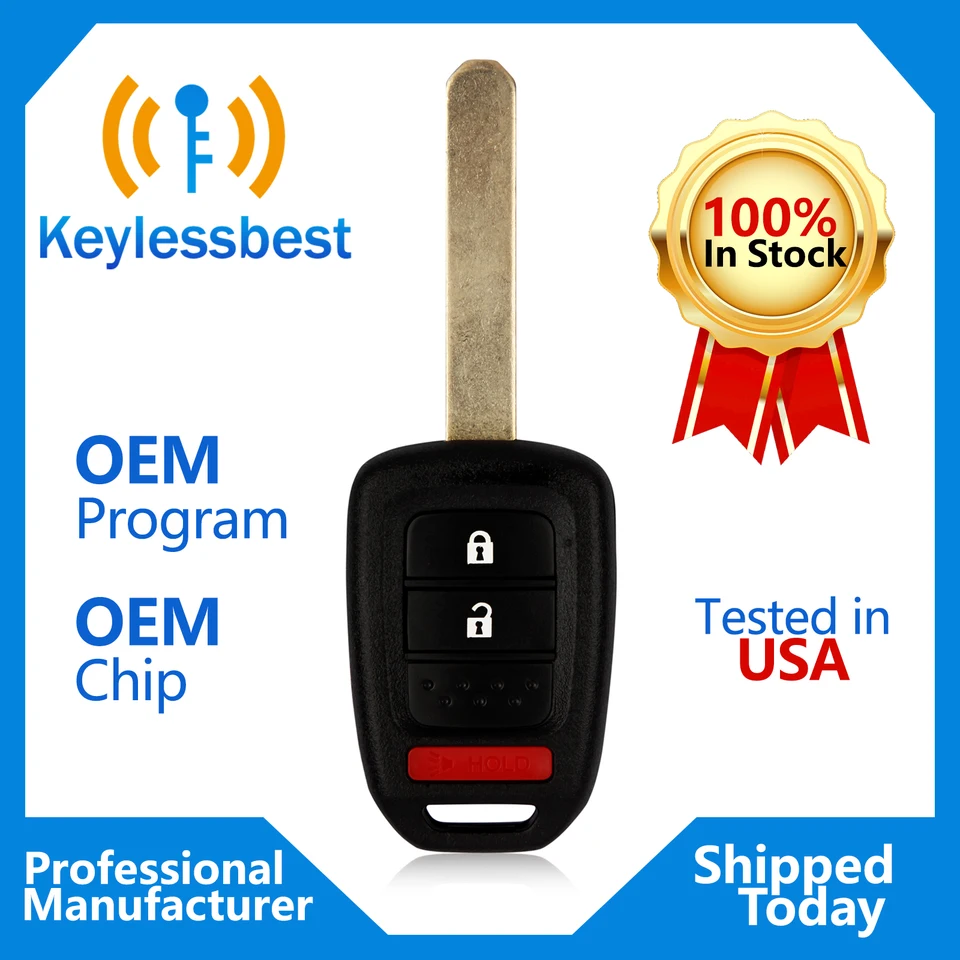 CarkeyDepot OEM 3 tlačidlá automobilové kľúče FOB diaľkové ovládanie pre roky 2013-2019 Honda CR-V Crosstour Fit MLBHLIK6-1T 313,8 MHz Chip: 47