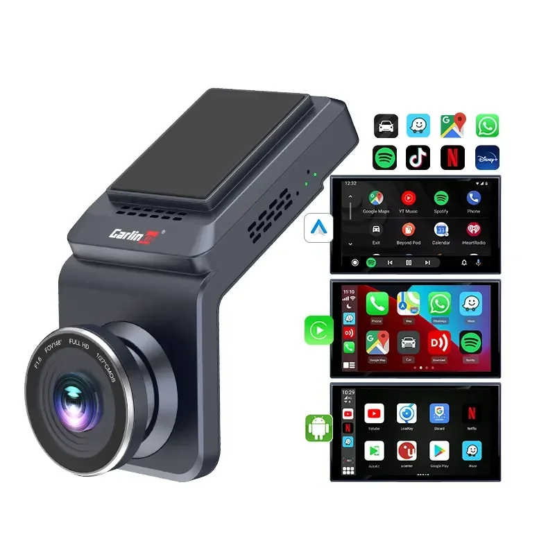 Carlinkit vstavaný GPS HD 4G LTE Dashcam 4G+64G Android 9.0 Media Wireless Android Auto CarPlay AI Box Dashcam Dashcam