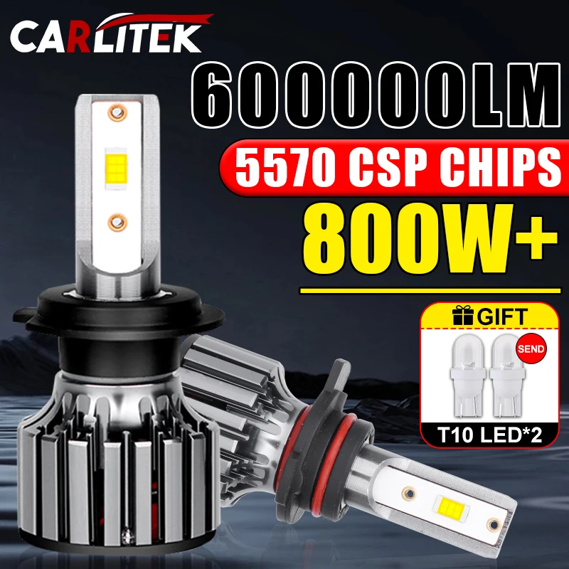 Carlitek H4 LED H7 H7 CANBUS 600000LM 800W 5570 CSP Chips 6500K H1 H11 HB3 9005 HB4 9006 HIR2 9012 CAR LIGHT MINI DIODE 12V 2KS
