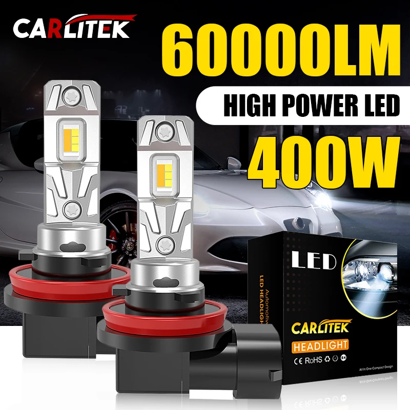 Carlitek H8 H9 H11 HB3 9005 9006 HB3 HB4 Žiarovky Automobil s jazdou lampa 12V 400W pre Honda Civic Accord 60000LM 6000K 3000K NOVÉ