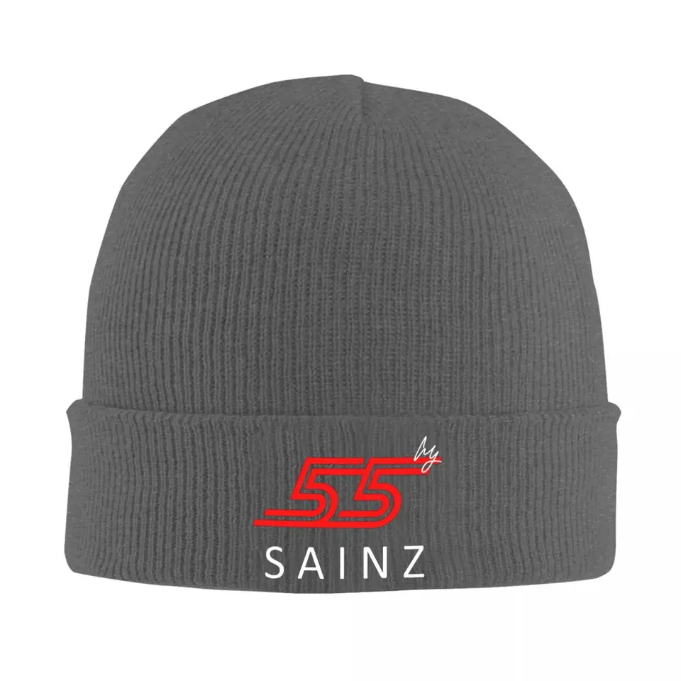 Carlos Sainz Jr F1 podpis Grafická - tmavo teplá pletená čiapka hip hop kapota klobúk jesenná zimná zimná čiapka klobúky pre unisex