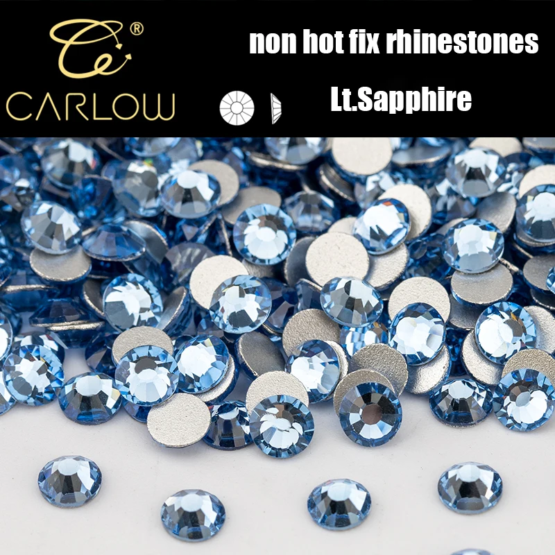 CARLOW SS4-SS30 Light Sapphire Glitter Glass Glass Sliver Non Hot Fix Smorový kanál DIY na nechty Kryštály pre topánky YZ-028