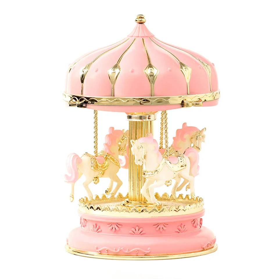 Carousel Music Box trblietajúca sa rotujúca blikajúca klasická téma muzikál pre narodeniny vianočné darčeky rodinná dekorácia