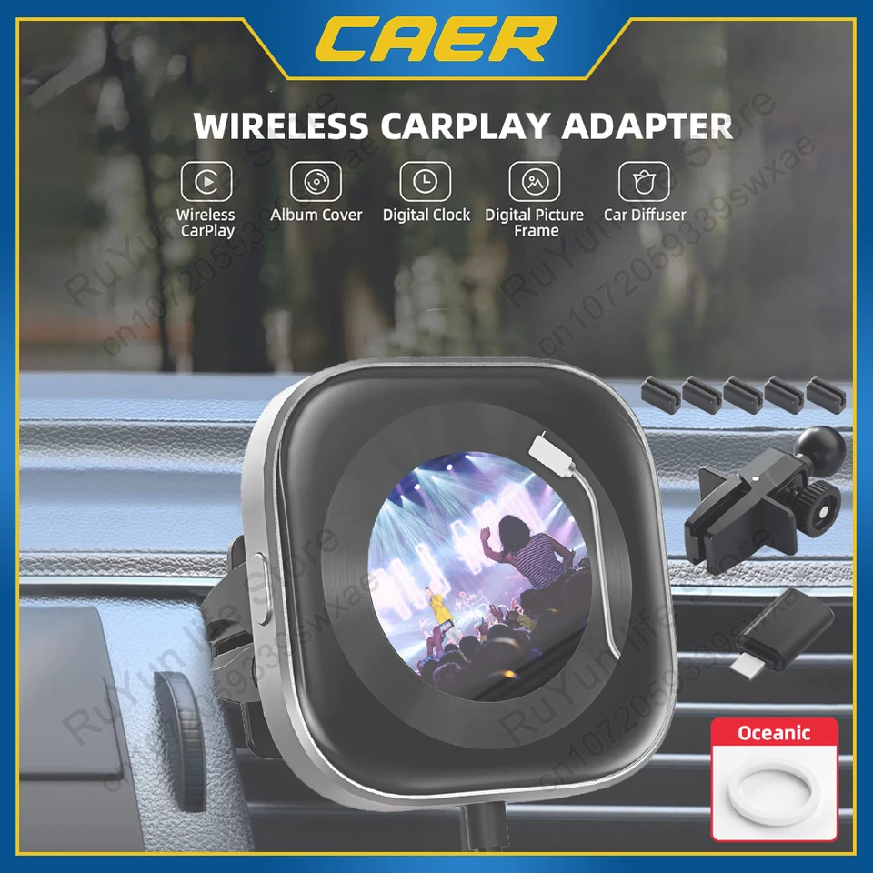 CARPLAY AI box zapojený do bezdrôtového automatického adaptéra s Androidom s ventilátorom AROMA CLIP DIY DIY Plug & Play Dongle Wired Cars
