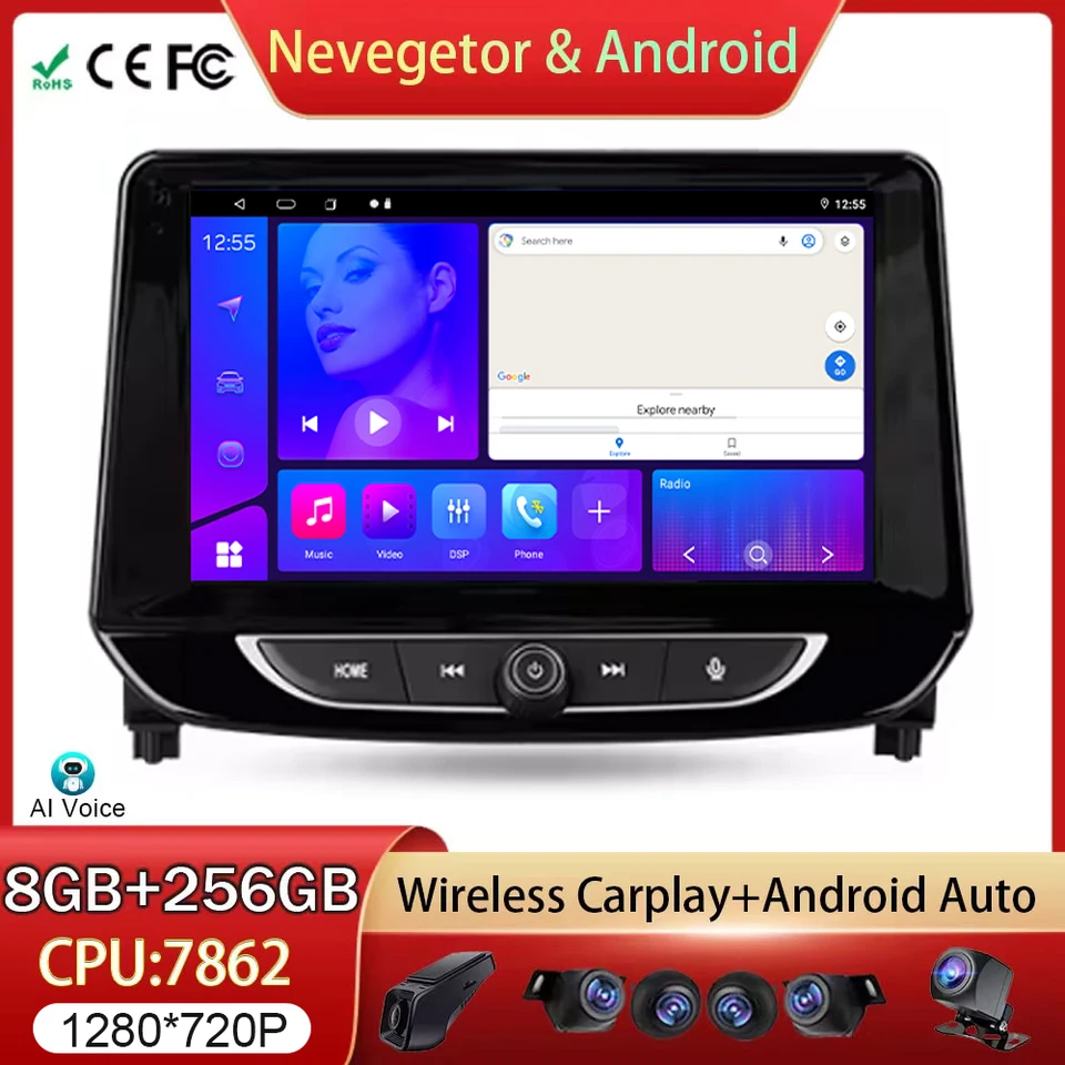 CarPlay Android Auto pre Chevrolet Tracker 4 2019 - 2022 Rádio Hlavy automobilov Multimediálny video prehrávač GPS Navigation No 2Din DVD
