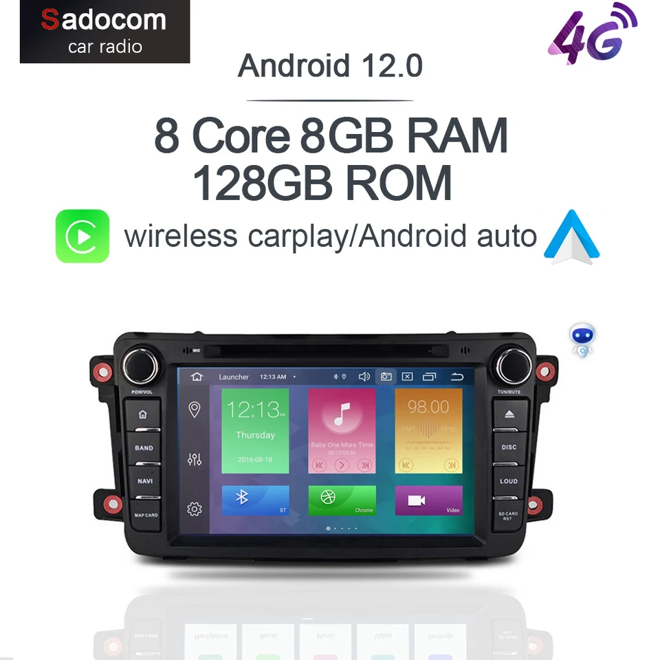 CarPlay DSP IPS LTE Android 11.0 8Core 8G + 128 GB DVD DVD Player GPS mapa WiFi RDS Radio Bluetooth pre Mazda CX9 2009 2010 -2015