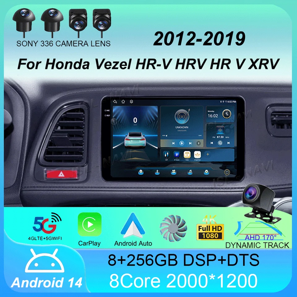 CarPlay Multimedia Player pre Honda Vezel HR-V HRV HR V XRV 2012-2019 Autoradio GPS Stereo 2DIN HLAP