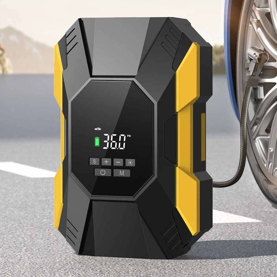 Carsun Wireless Auto nafukovacie čerpadlo Elektrický vzduch Digitálne zobrazovacie pneumatické čerpadlo na inflačné čerpadlo pre motorové bicykle Vzduchové čerpadlo