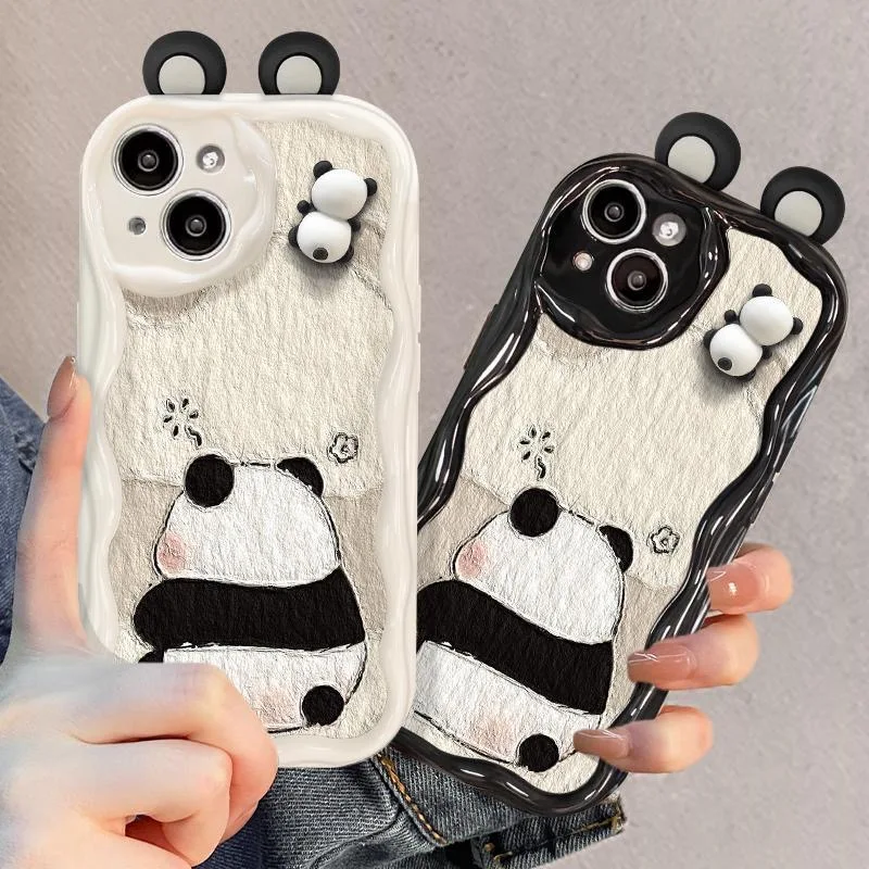 Cartoon Ear for Realme 11 10 Pro Plus 9i 8 8i 7 7i 6s 6 Pro C11 C21 C25Y C31 C33 C35 C55 C53 Panda Wave Wave TPU Soft