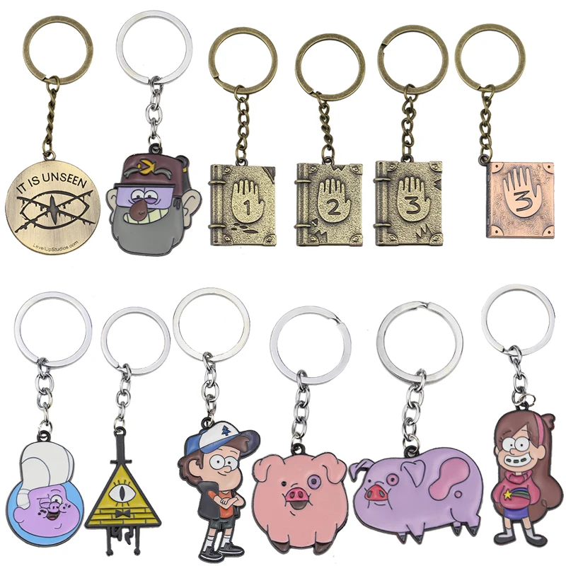 Cartoon Gravity, Fall postava Keychain for Women Men Fanúšikov
