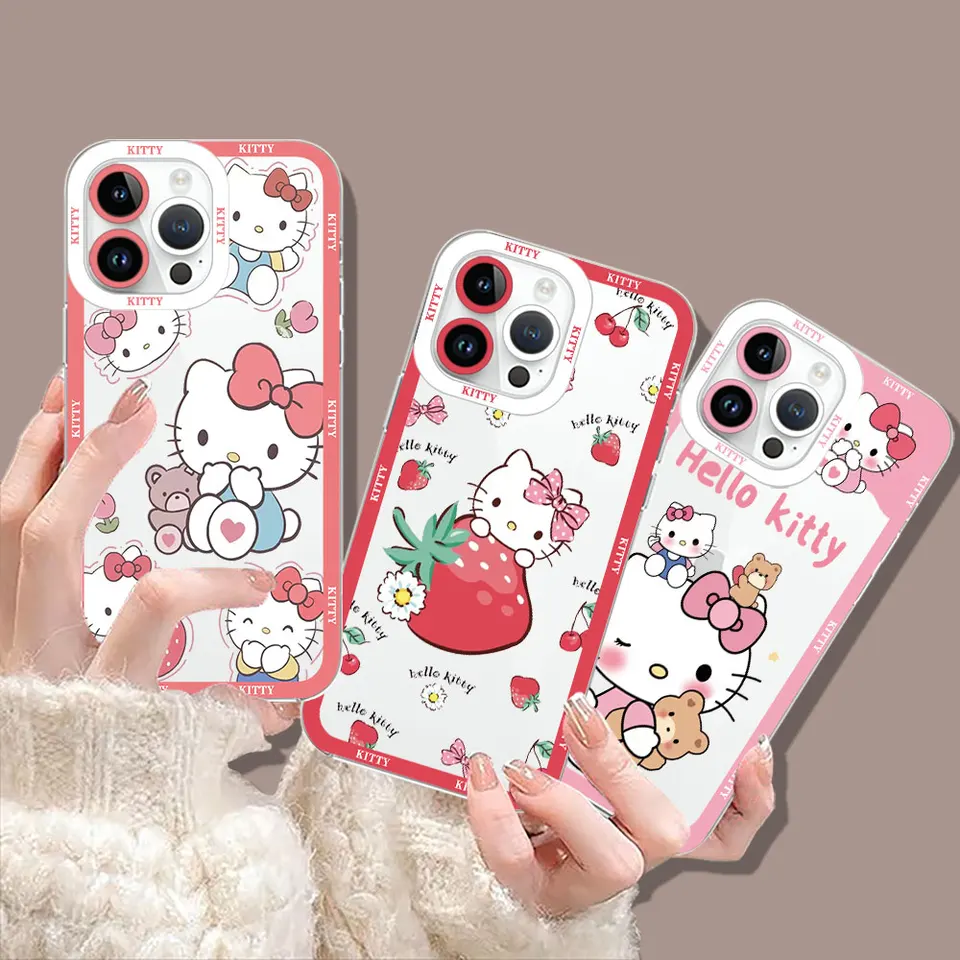 Cartoon Hello Kitty Anime Case pre Oppo Reno 10 8 8T 8Z 7 7Z 6 6Z 5 5f 4 2 2f A98 A94 A92 A9 A95 A72 PRO Plus Plus priehľadný kryt