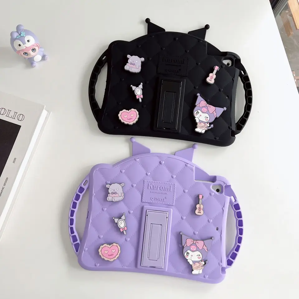Cartoon Kuromi pre iPad 7/8/9/9 10,2 10. gen puzdro pre iPad Air 3 4 5 10,9 2022 Pro 11 9,7 Mini 6 Silikone Stand Kids Cover