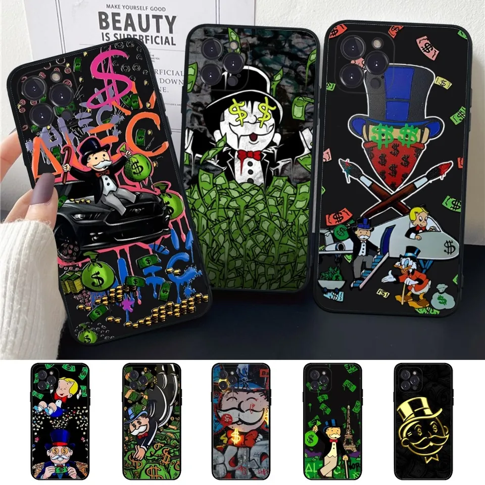 Cartoon Luxury Dollar Monopolys Telefón pre iPhone 14 11 12 13 Mini Pro XS Max.