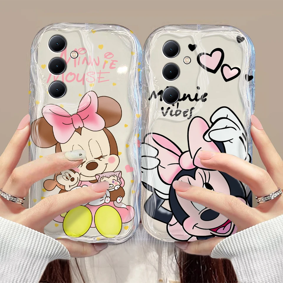 Cartoon Mickey Minnie 3D Wave Puzdro pre Oppo Reno 11 F 8 T 7 Z 6 5 4 Pro F23 F11 F9 4G 5G Mäkký kremíkový zadný kryt