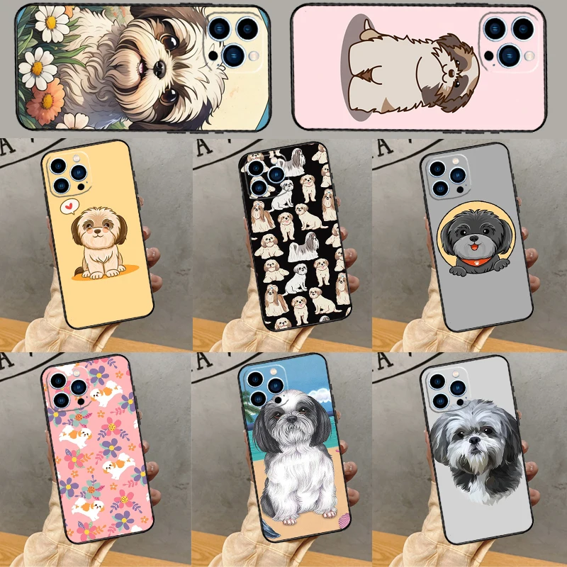 Cartoon Shih Tzu Dog puzdro pre iPhone 16 15 11 12 13 14 Pro Max xs x xr 6s 7 8 plus 12 13 Mini zadný kryt