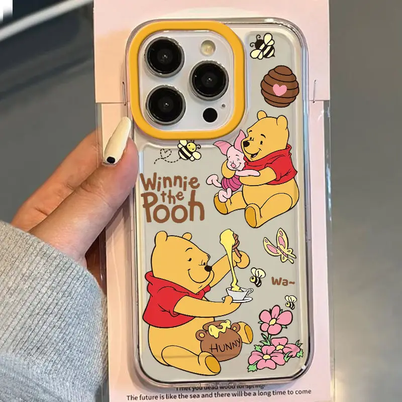 Cartoon Winnie Púva Púry Púry pre telefón Samsung A12 A13 A15 A22 A23 A24 A25 A30 A53 A54 A55 A72 A73 5G Transparentný kryt Transparent Cover