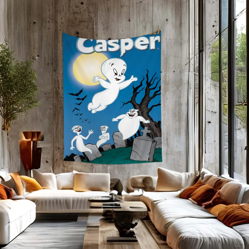 Casper The Friendly Ghost Graf tapestry umenia sci -fi miestnosť domáca dekor lacná hippie stena zavesenie
