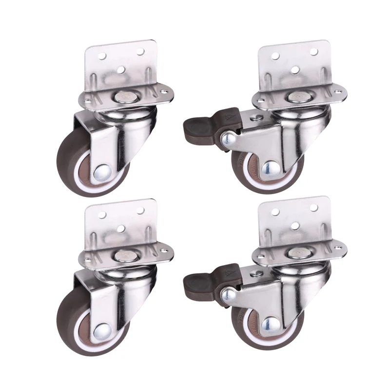 Casters Casters Crib Gumber Wheel L Typ 1/1,25/1,5/2 palce otočná brzdová brzda Caster Caster Hardware Set Sada 4